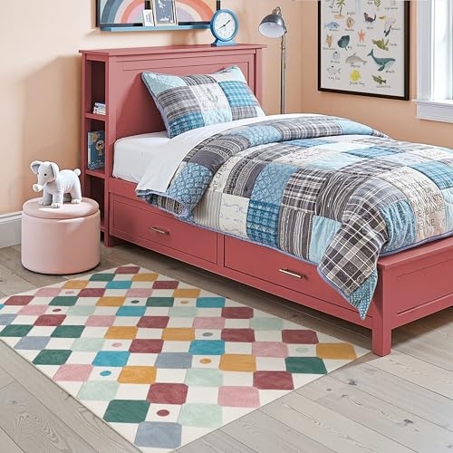 3x5 Washable Playroom Rug Kids Room Nursery Classroom Rug Confetti (15 Sq Ft)