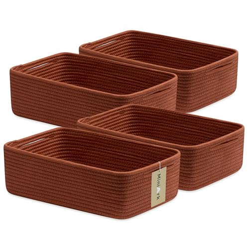 Large Shallow Organizing Baskets 15x11x5.1 Inches (4 Count)