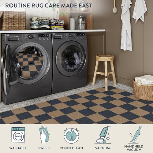 Checkered Easy Jute Living Room Rugs