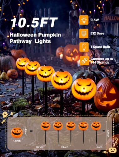 10.5FT Halloween Pumpkin Pathway Lights (5 Count)