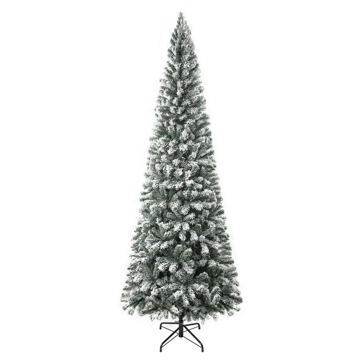 7.5ft Slim Snow Flocked Christmas Tree with Lights