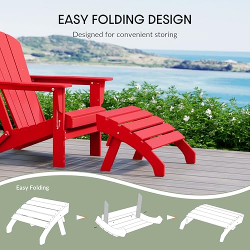 Dylan Outdoor Patio HDPE Adirondack Ottoman Footrest