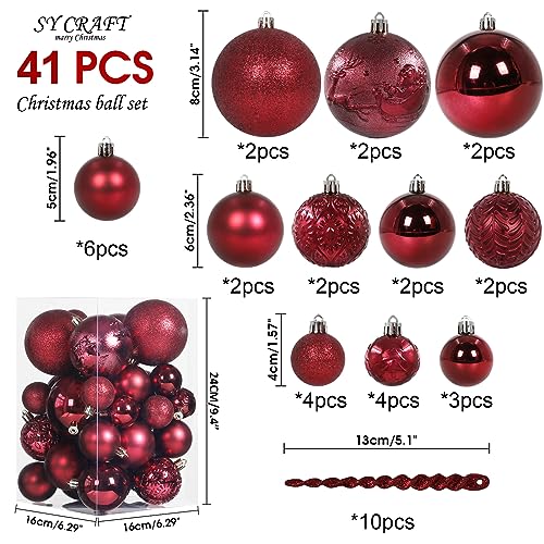 Christmas Ball Ornaments for Christmas Decorations (45 Count)