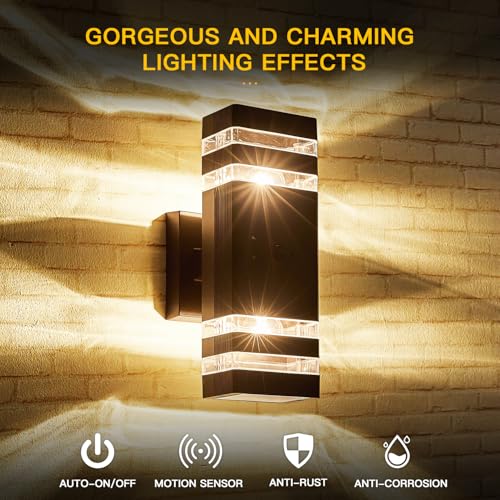 2 Pack Oil Rubbed Bronze Outdoor Wall Lights with 3 (2 Count)