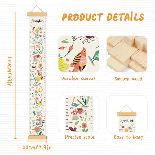 Personalized Name Growth Chart Wall Decor for Kids