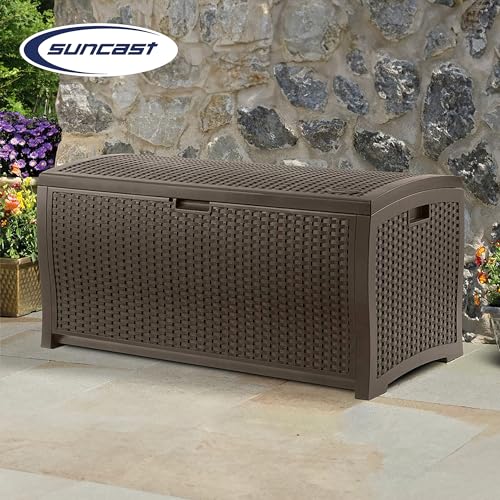 73 Gallon Waterproof Resin Wicker Outdoor Patio Storage Deck Box