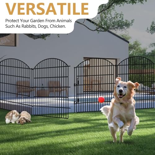 15 Panels Decorative Garden Fence with Lock