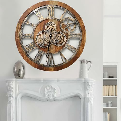 The Gears Clock The Original Real Moving Gear Wall Clock Vintage Industrial Oversized Rustic Farmhouse