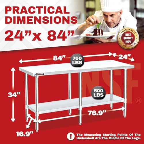 24x84 Stainless Steel Work Table