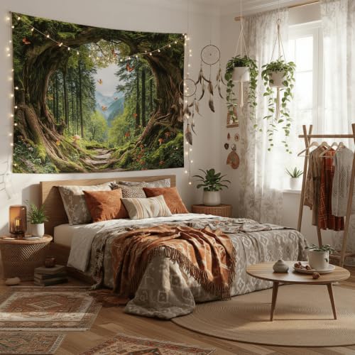 Green Nature Forest Tapestry 60x44 Inch