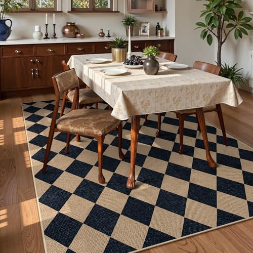 Checkered Easy Jute 6x9 Area Rugs