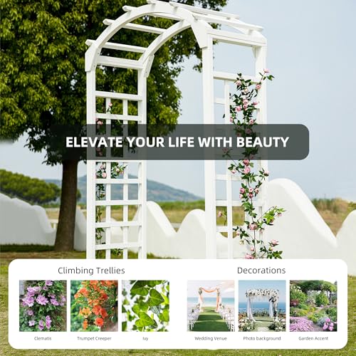Solid Fir Wood Garden Arch Trellis for Climbing Plants Outdoor