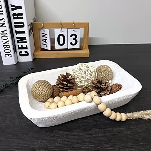 Wooden Dough Bowl Decor
