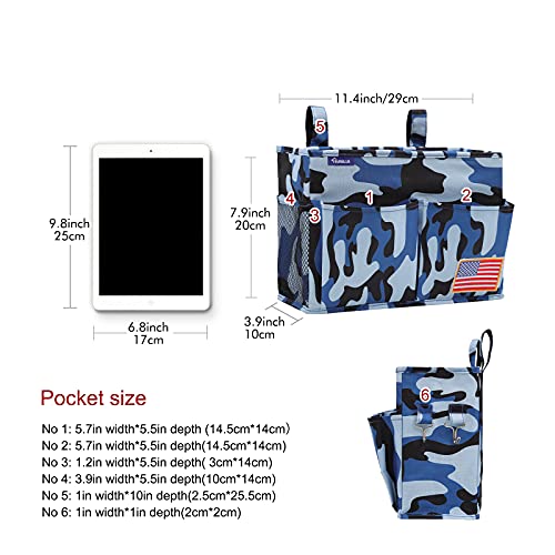 Bedside Caddy Hanging Bed Organizer Storage Bag Pocket for Bunk and Hospital Beds