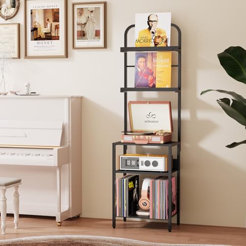 Record Player Stand with Vinyl Storage (5 Count)