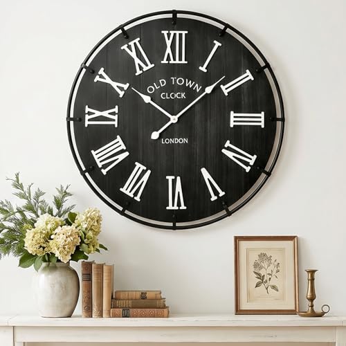 Inch Large Black Wall Clock