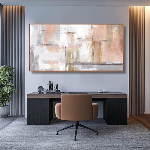 Abstract Wall Art Gold Wall Decor for Girl Pink Pictures for Living Room Hand Painted Painting for Bedroom Home Office Wall Decorations 24"x 48"
