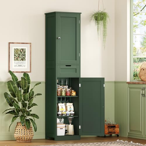 66.9" Tall Bathroom Storage Cabinet with 2 Doors & 1 Drawer
