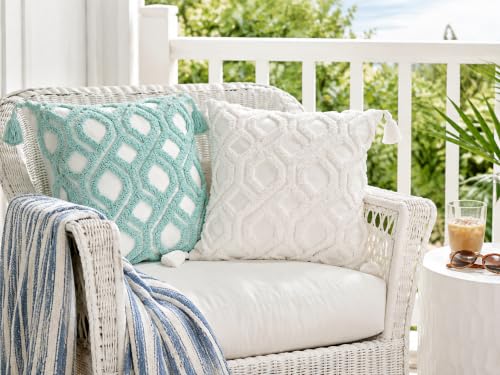 Boho Throw Pillow Covers 18x18 Tufted with Tassels