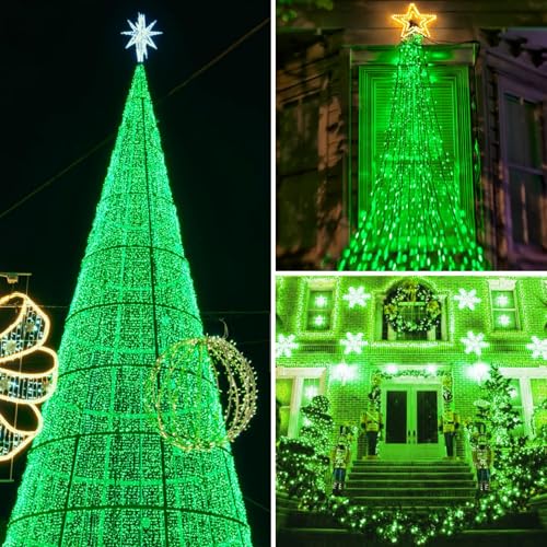 2pack 500LED Solar String Lights Outdoor Waterproof Green (180 Foot)