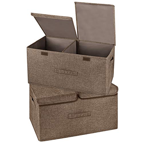 2 Pack Large Storage Boxes with Lids and Handles (2 Count)