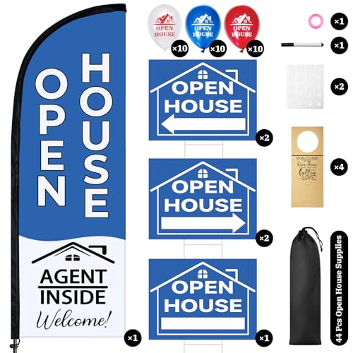 44 Pcs Open House Signs for Real Estate Agent Supplies (44 Count)