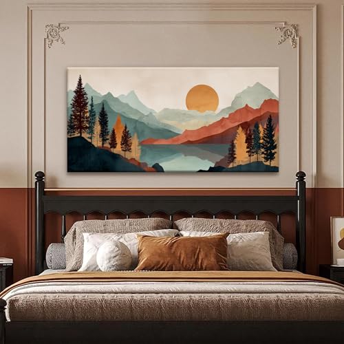Mountain Boho Wall Art For Bedroom Artwork 20×40 Inch