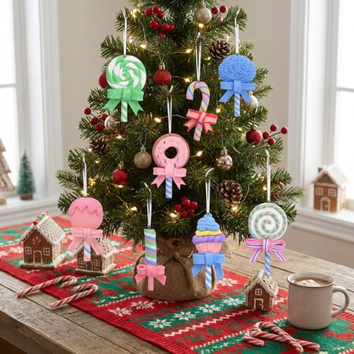 9 Pcs Pastel Christmas Lollipop Ornaments (9 Count)