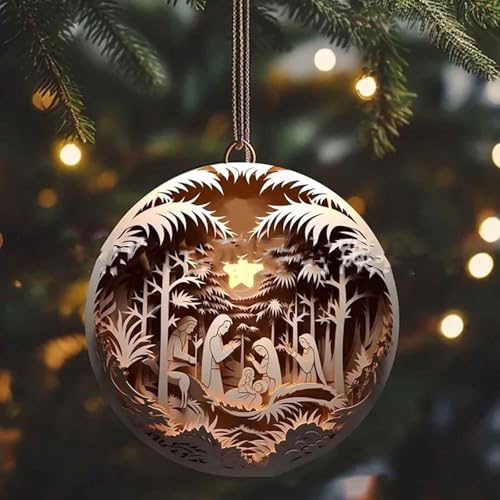 6 Pack Nativity Scene Ornaments (6 Count)