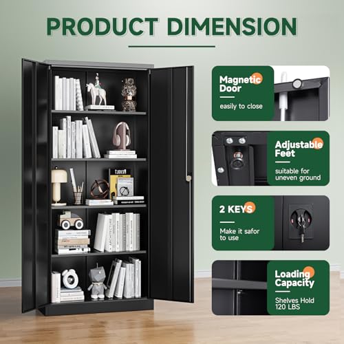 Metal Garage Storage Cabinets with Lock Door and Adjustable Shelves