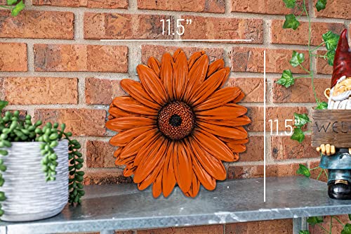 NAT & Jules Gerbera Daisy Flower Shaped Dimensional Indoor Outdoor 12 inch Cast Resin Decorative Garden Stepping Stone