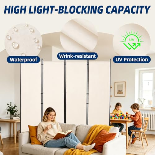 4 Panel Wide Room Divider Wall Screen for Room Separation