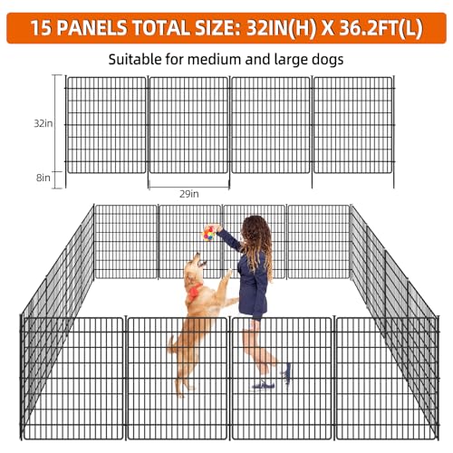 15 Panels No Dig Fence with Gate (15 Count)