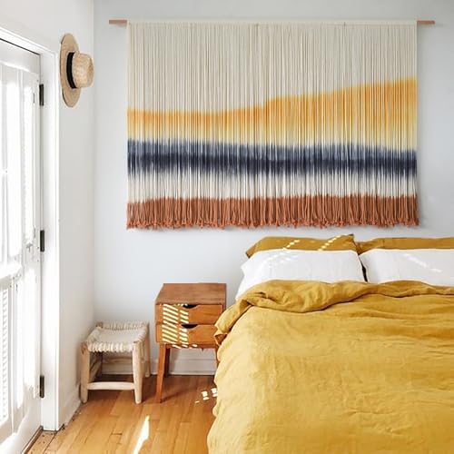 Macrame Wall Hanging Extra Large Dip Dye Boho Wall Decor 57" W*35" L