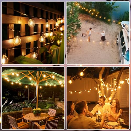 35FT 16 Bulbs Solar String Lights Outdoor Waterproof with Remote (35 Foot)