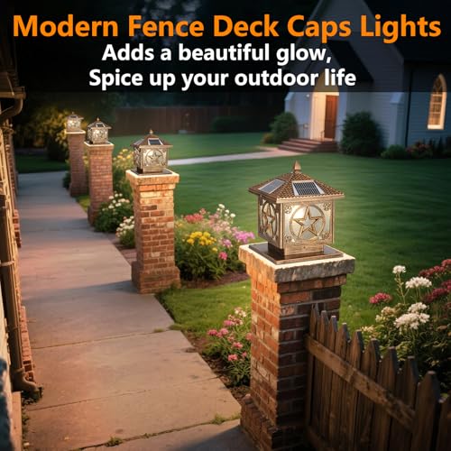 Outdoor Solar Post Light with Remote