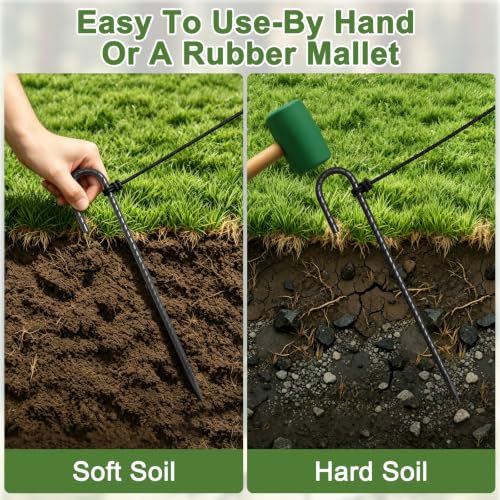 12 Inch J Hook Rebar Stakes 16 Pcs (16 Count)