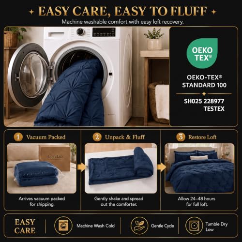 King Size Comforter Set Navy