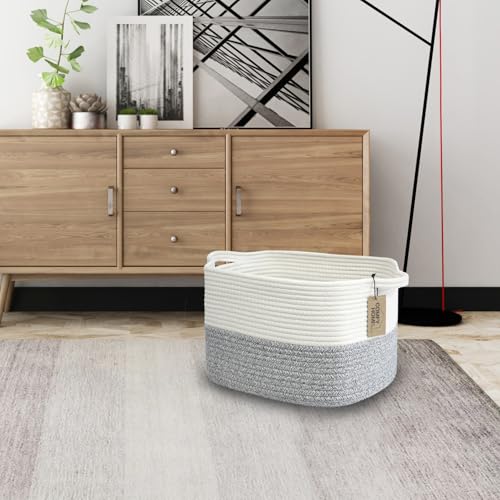 Square Woven Cotton Rope Basket for Organizing