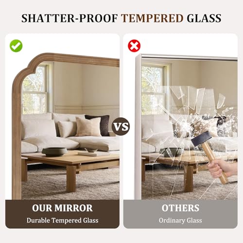 Farmhouse Full Length Mirror with Stand 22x65 Inch