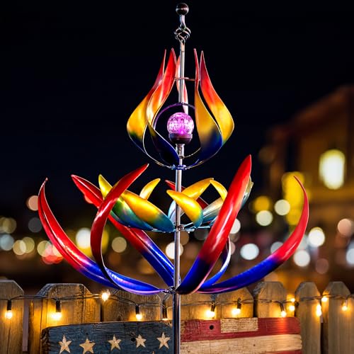 107" Large Solar Wind Spinner Outdoor Metal