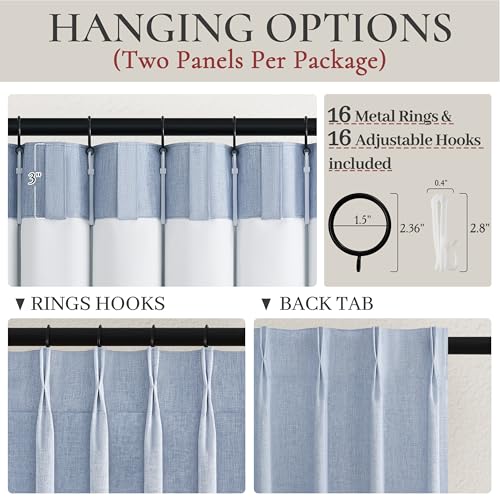 DustyBlue 90 Inch long Darkening Curtains for Kids