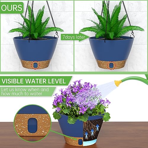 2 Pack 10 Inch Hanging Baskets for Plants Outdoor Indoor (72 Count)