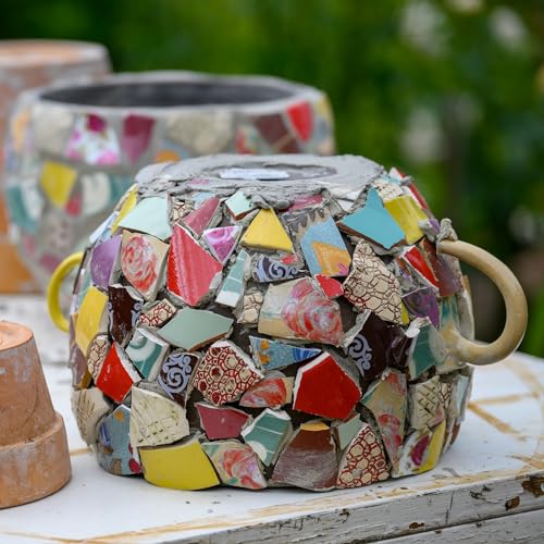 100g Ceramic Mosaic Tiles for Crafts Small Raindrop Multicolor