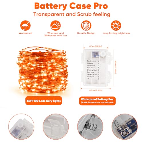 4 Pack 32.8 Ft. Battery Operated Outdoor String Lights with Remote & Timer (4 Count)