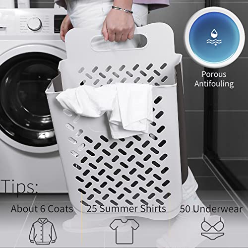 Plastic Foldable Laundry Basket with Handle