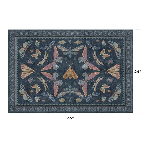 Dark Blue 2x3 Small Rugs for Bathroom Non Slip (6 Sq Ft)