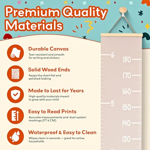 Height Chart for Kids Customizable Kids Height Wall Chart with Stickers