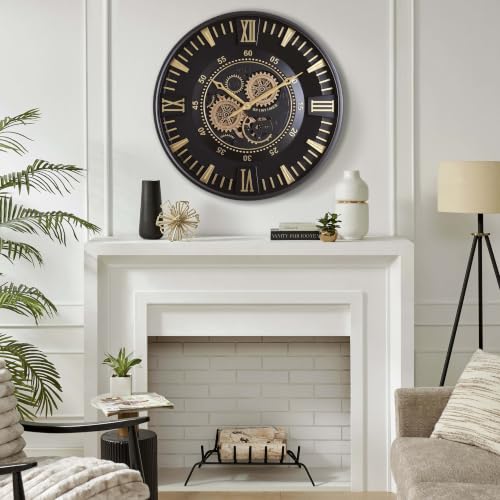 24 Inch Wall Clock with Moving Gears