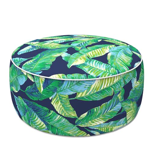 Indoor Outdoor Inflatable Ottoman with Handle D21 x H9 Inch